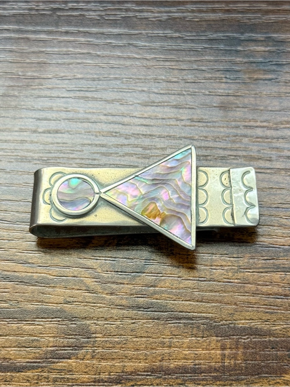 Sterling Silver Abalone Inlay Money Clip